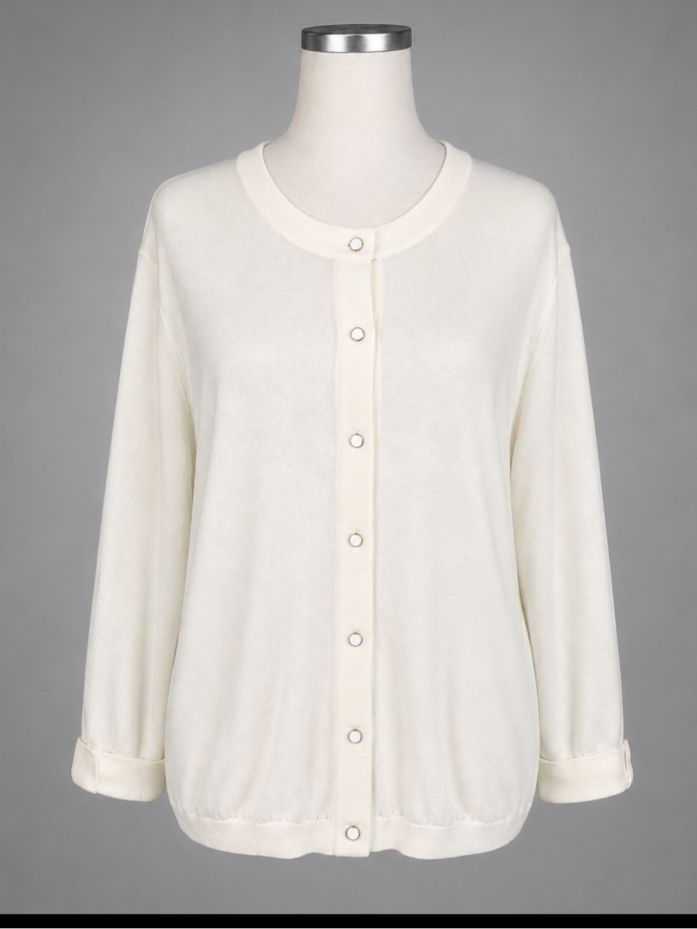 Kate Spade New York Ivory Cotton Cashmere Blend Bow Cuff Cardigan L NWOT